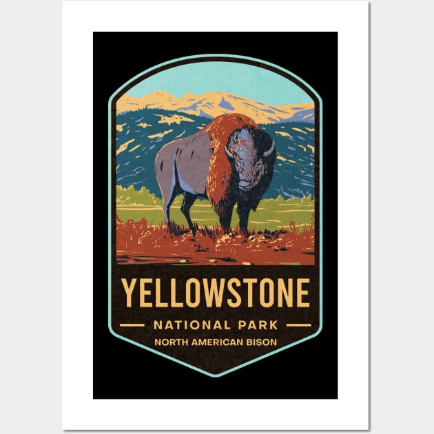 Yellowstone National Park American Bison Wall Art by JordanHolmes
